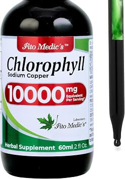 FITO MEDICS Lab | Liquid Chlorophyll | Chlorophyll Liquid Drops | 50 mg 2001 Ratio Extract per Serving.