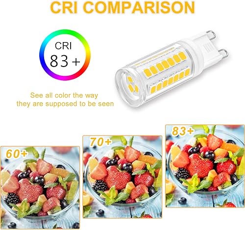 Miniatura 8 de YUIIP Bombillas LED G9 de 4 W 4000 K, color blanco natural, equivalente a bombilla halógena de 40 W, equivalente a bombilla halógena de 40 W,