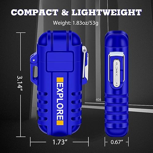 Miniatura 7 de LcFun Encendedores eléctricos USB C recargable de arco de plasma encendedor a prueba de viento sin llama con linterna, regalo para Navidad, Año Nuevo