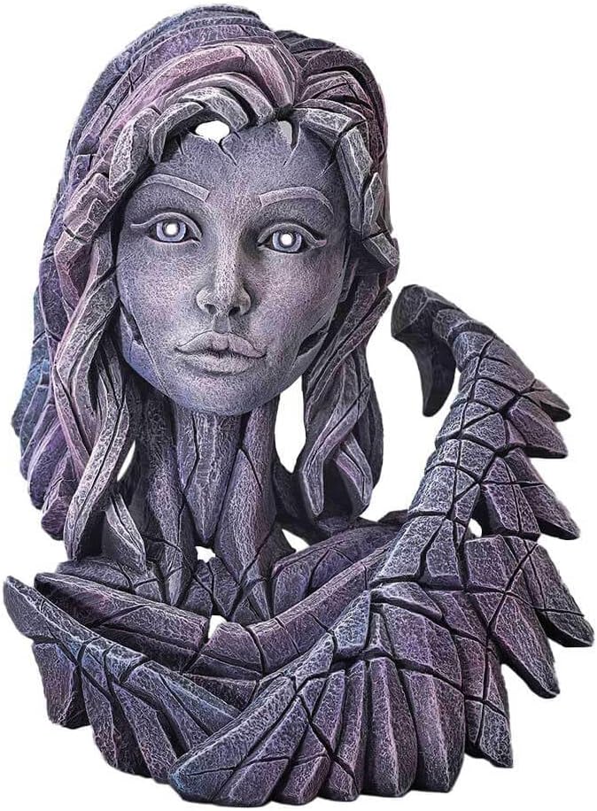 Enesco Edge Sculpture Angel Bust Figurine, 15.75 Inch, Grey