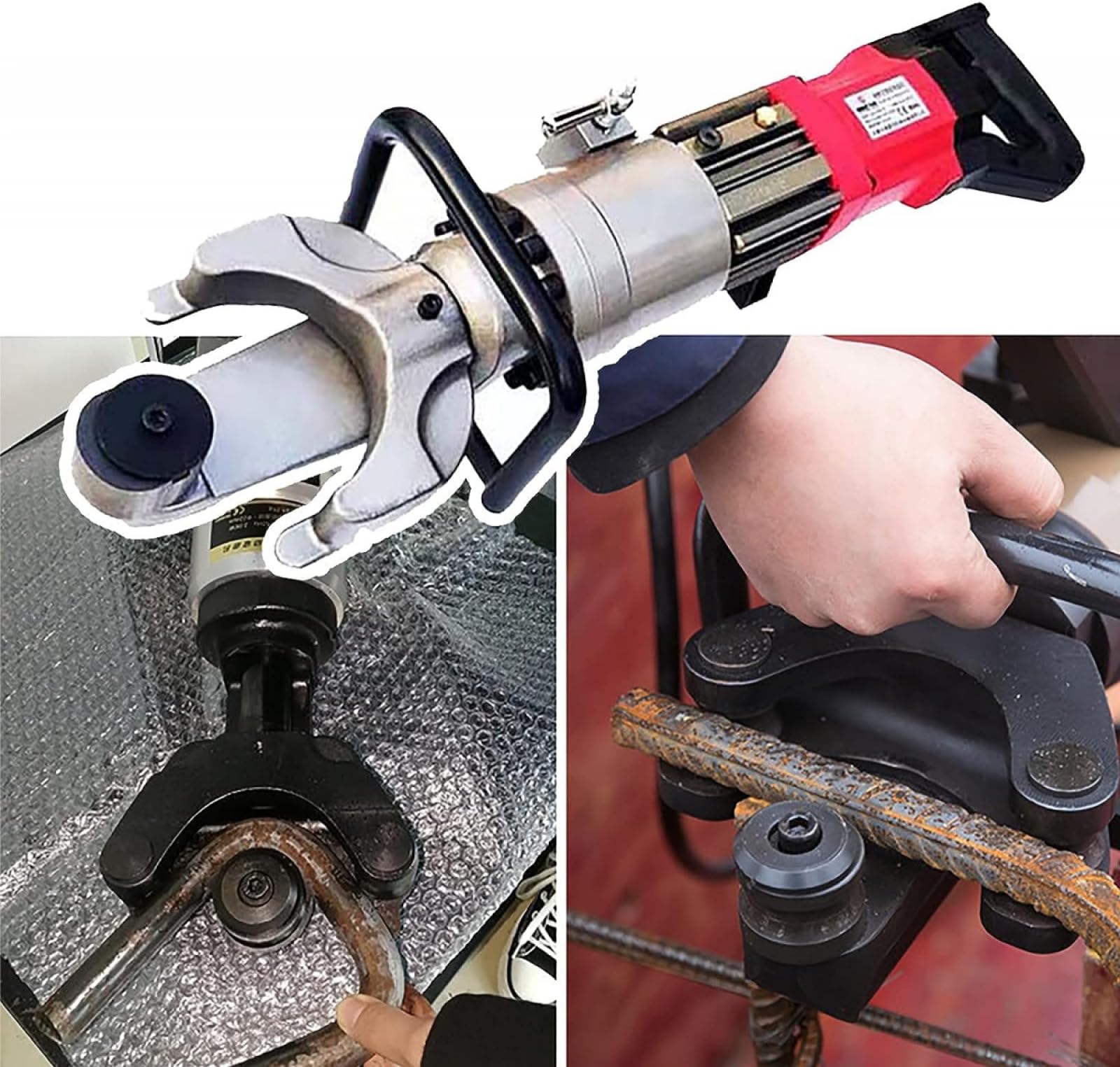 Hydraulic Steel Tube Bender, Portable Light Bending Machine with Double Head, Electric Automatic, Bending Angle 0-130°, 32MM-32MM - Rebar Straightening Pipe Bender