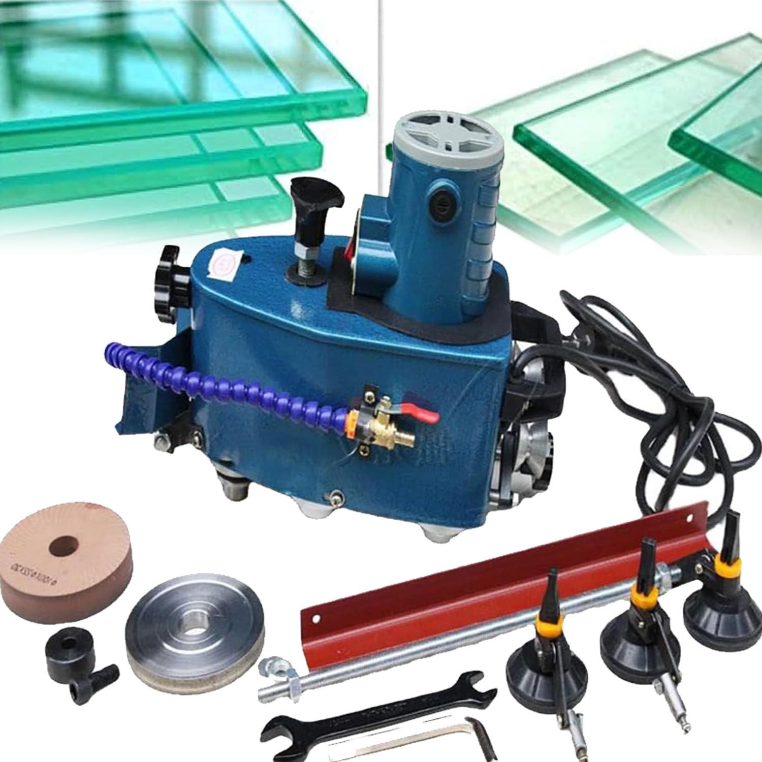 Molinillo de vidrio portátil de 800W, amoladora de pulido, amoladora angular de vidrio recto, borde multifuncional, borde redondo, hipotenusa, borde de baldosas, 8000r/ min