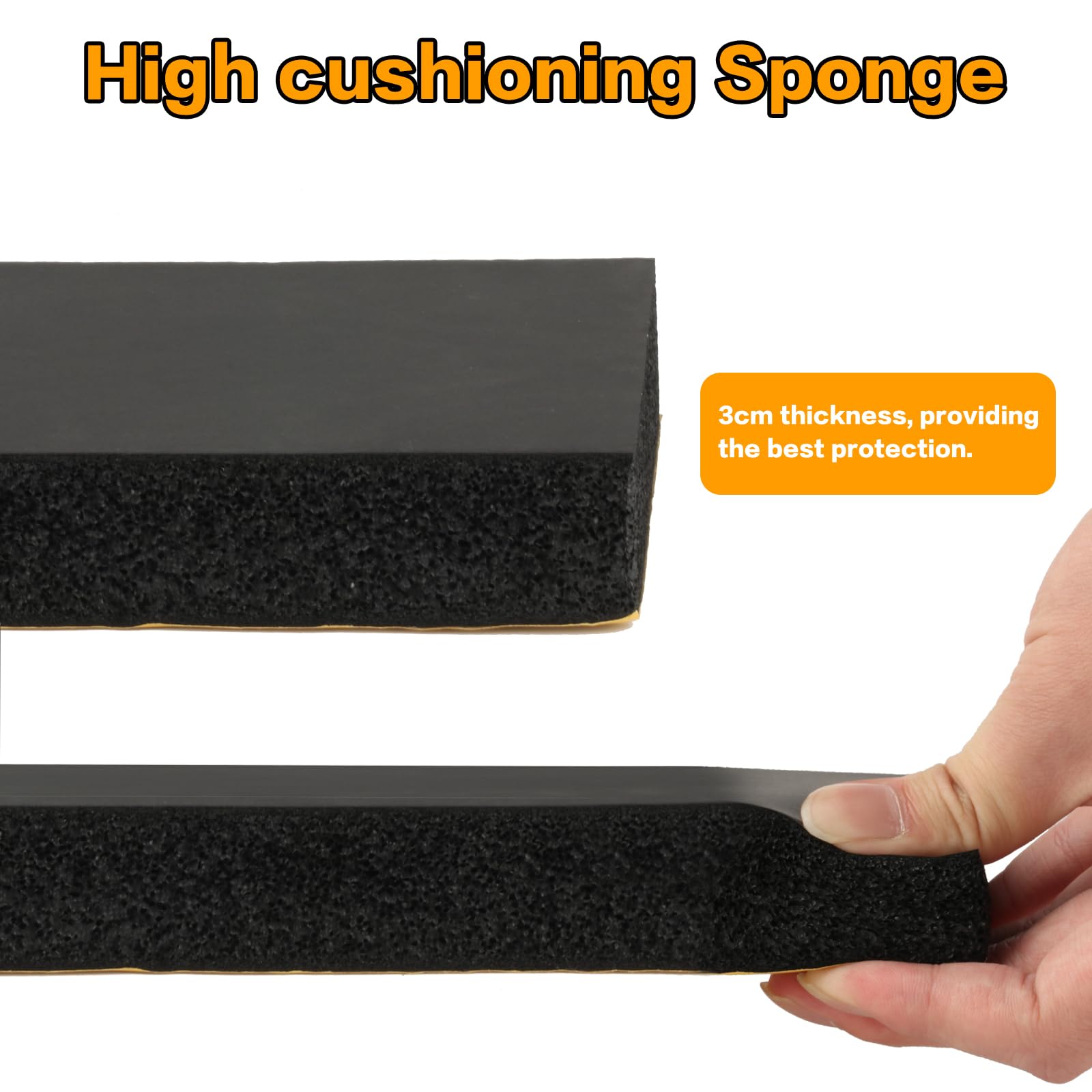 Paracolpi Muro Garage 4 Pezzi - Gommapiuma Adesiva 30x10x3cm, Impermeabile - Foto 8