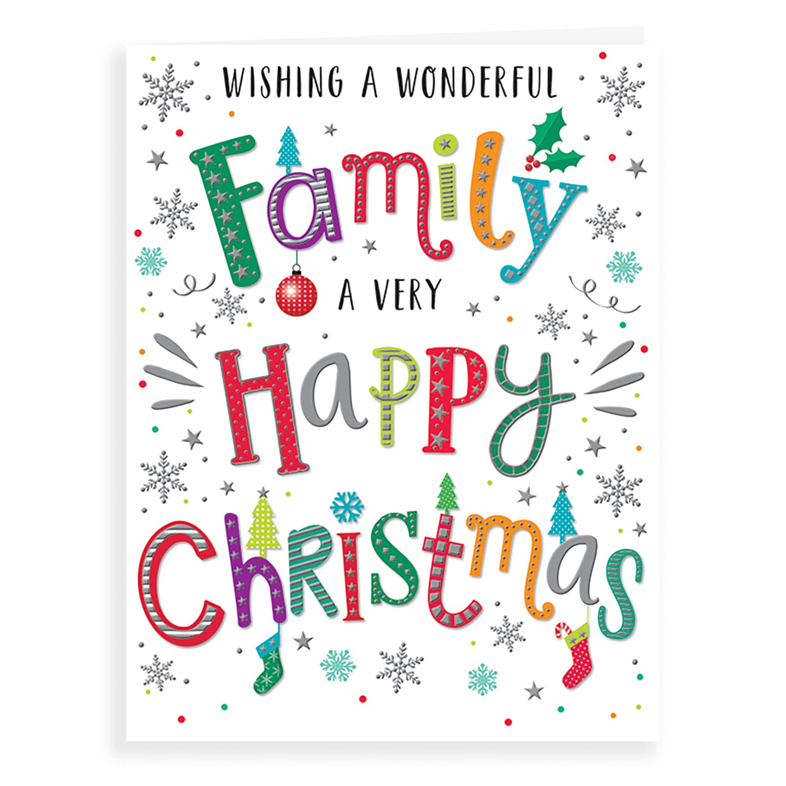 Modern Christmas Card To A Family - 8 x 6 inches - Regal Publishing