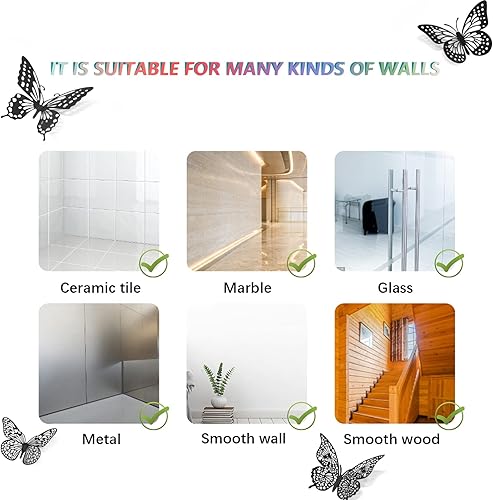 Miniatura 164 de SAOROPEB - Calcomanía 3D de mariposa que brilla en la oscuridad, 24 unidades, 3 tamaños, para decorar techo o pared, suministros de fiesta, 24