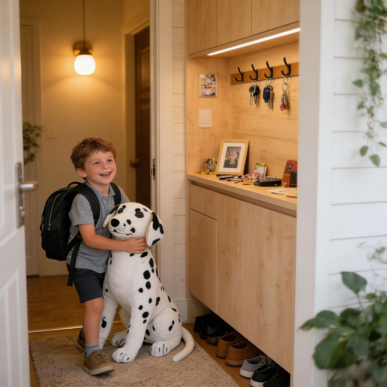 Dalmatiner Hund Kuscheltier, Realistischer Dalmatiner Plüschtier, Plüsch-Hund, Kuscheltier für Kleinkinder & Kinder, weich und kuschelig (90 cm,Stehend)