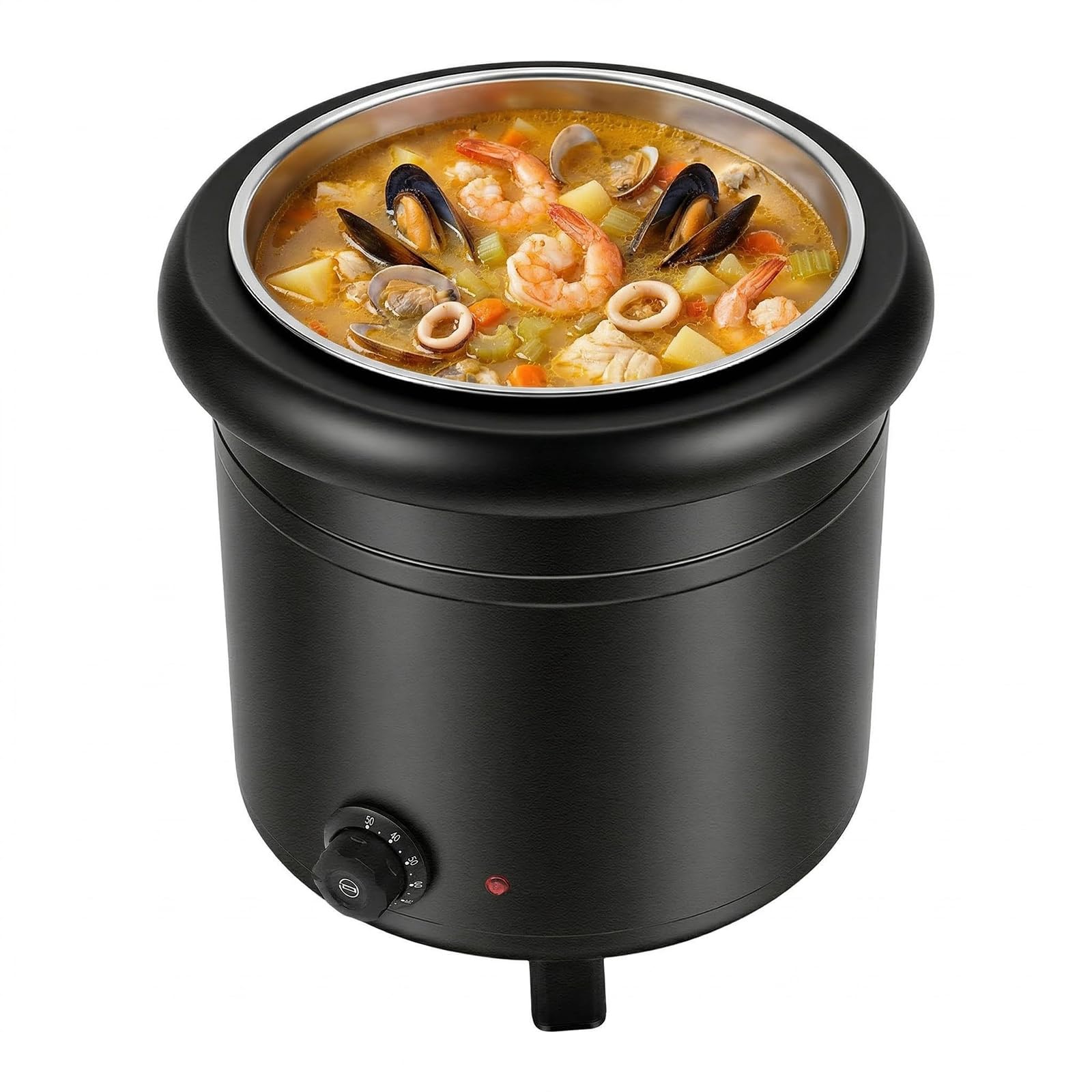 Scaldapasta elettrico 400 W/13 l, in acciaio inox, ghisa, scaldavivande a vapore acqueo, scaldavivande per buffet, regolazione della temperatura 30-85 °C