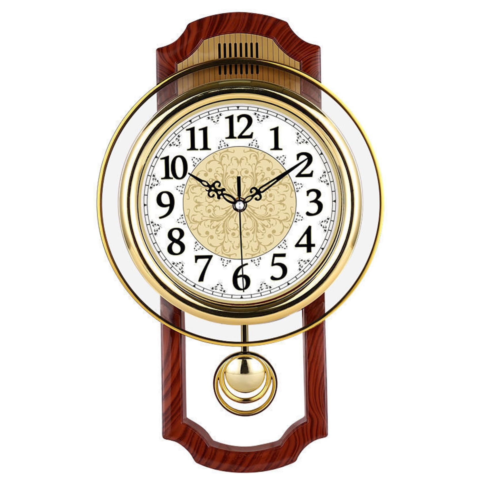 Horloge murale à pendule carrée en imitation bois et son mouvement quartz silencieux