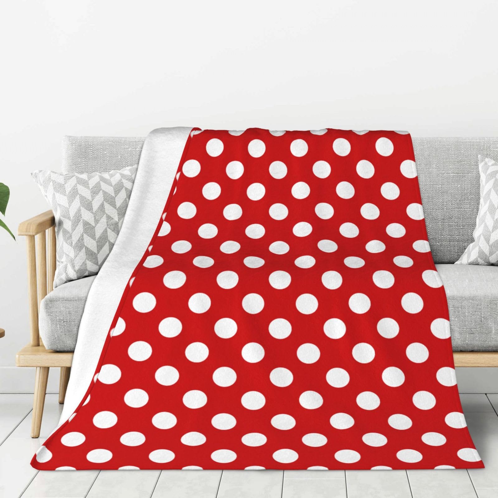 Couverture de camping et voyage légère rouge à pois pour vos nuits fraîches