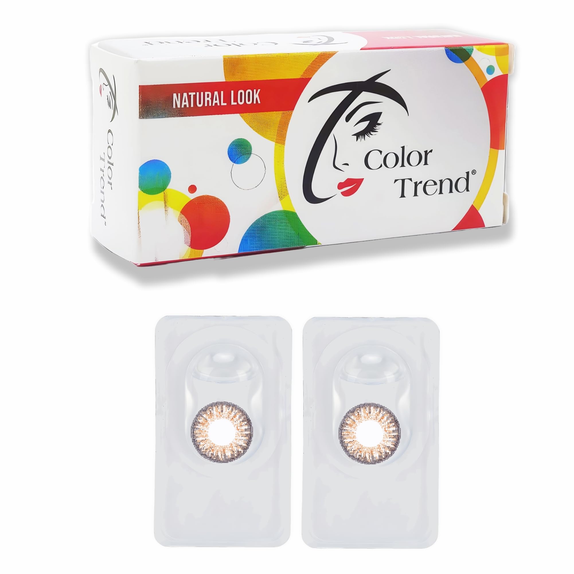 Color Trend Honey Brown Contact Lenses, Natural Look, Monthly Soft Lenses, UV Protection, Comfortable, Perfect Fit for All