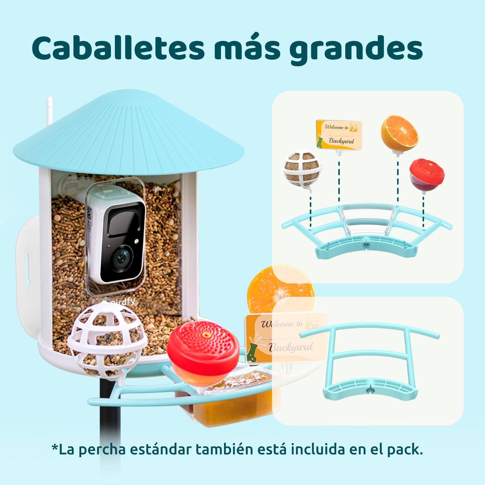 NETVUE Birdfy Pro Lite Vogelhaus mit Kamera, Vogelfutterstation mit Kamera & DIY Multifunktionsständer, Futterstationen für Wildvögel, Vogelfutterspender mit Meisenknödelhalter, Wasser/Gelee Feeder