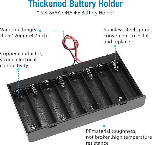 Miniatura 8 de QTEATAK 6 unids 2 x 3V CR2032 botón moneda celda titular de la batería con plomo encendido apagado interruptor