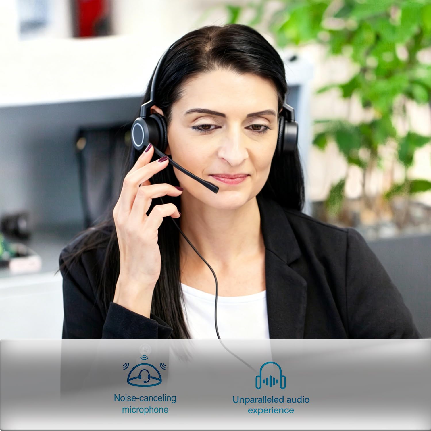 Plantronic-QD zestaw słuchawkowy z mikrofonem – do kabli ze złączem szybkiego odłączania do biura Call Center (Binaural)