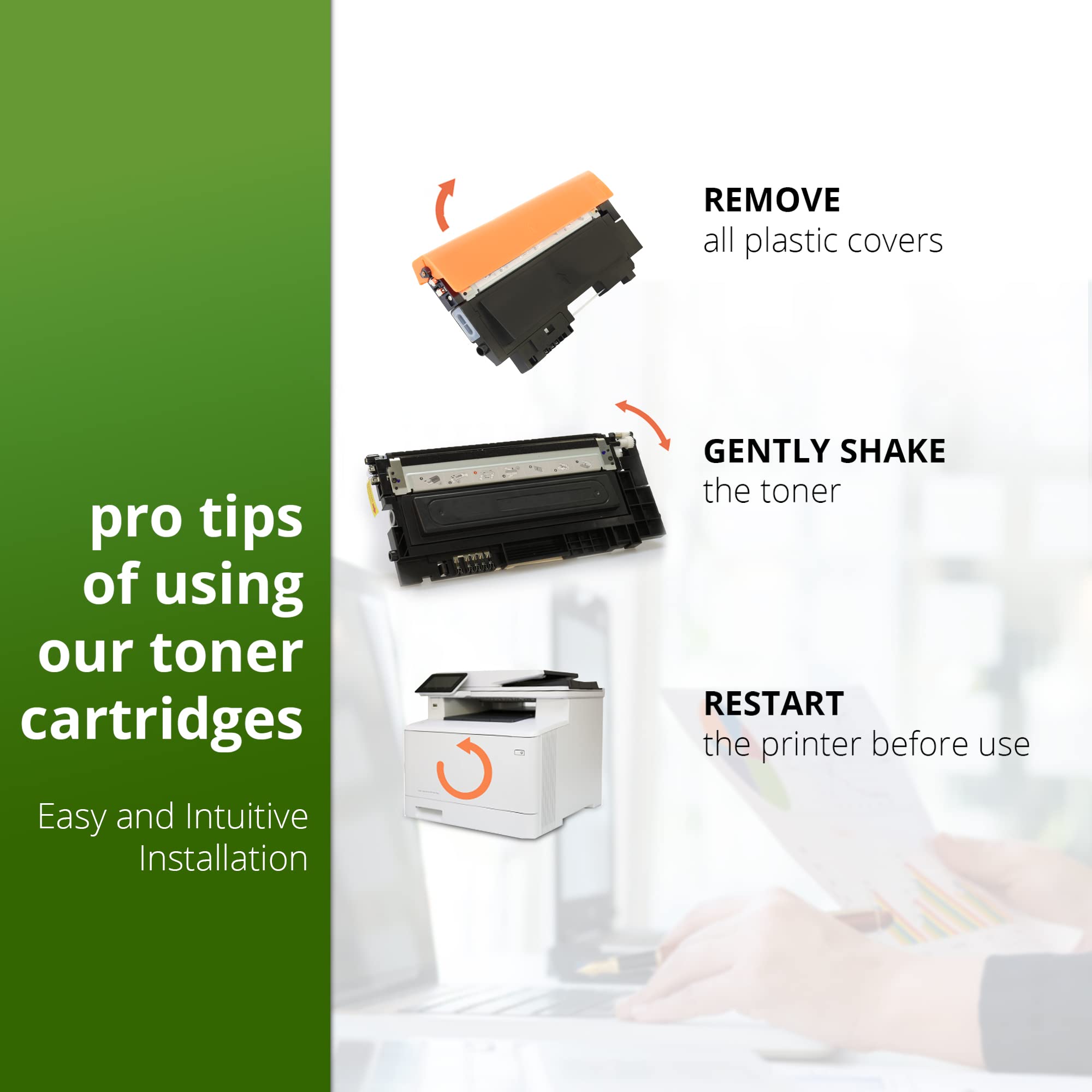 Lot de 5 Toner Compatible pour Samsung Xpress SL-C430W SL-C480W/FW/FN | CLT-K404S CLT-C404S CLT-M404S CLT-Y404S