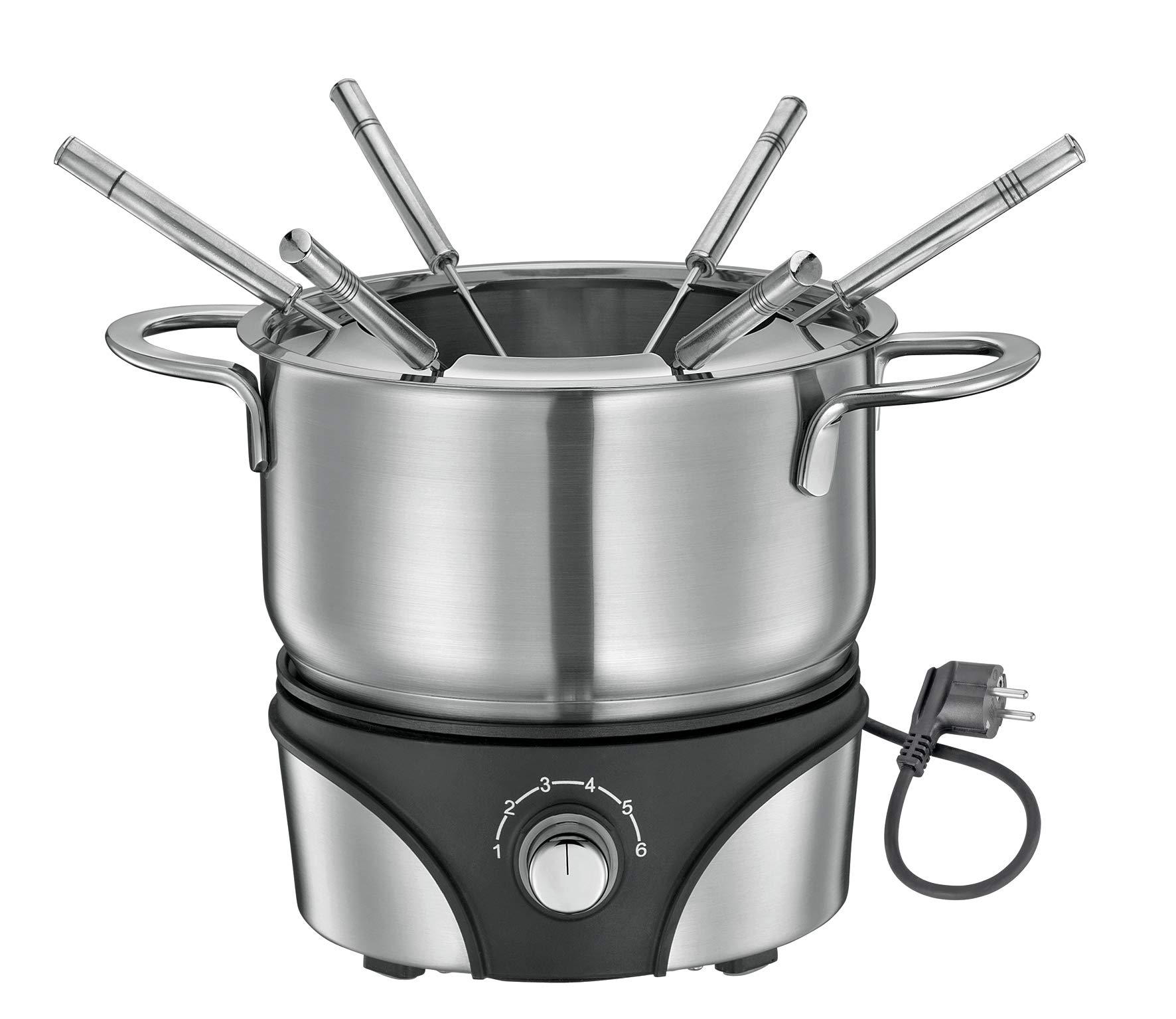 Küchenprofi KP2142002800 - Set Kp2142002800 per fonduta, 18/8 argento con nero F14 Series