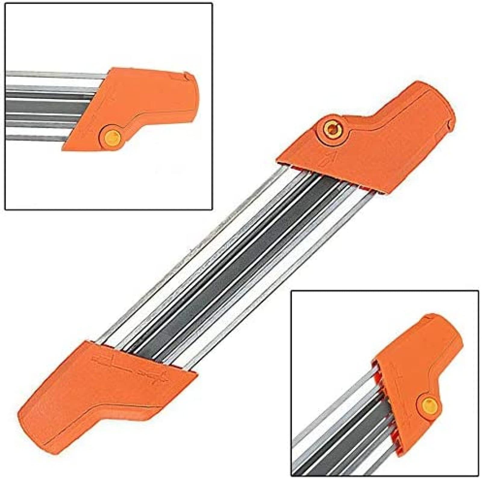 Affilatrice per motosega 2 in 1, passo 3/8, affilatura rapida dei denti, con manici, si adatta alla maggior parte delle motoseghe, ideale per utenti occasionali