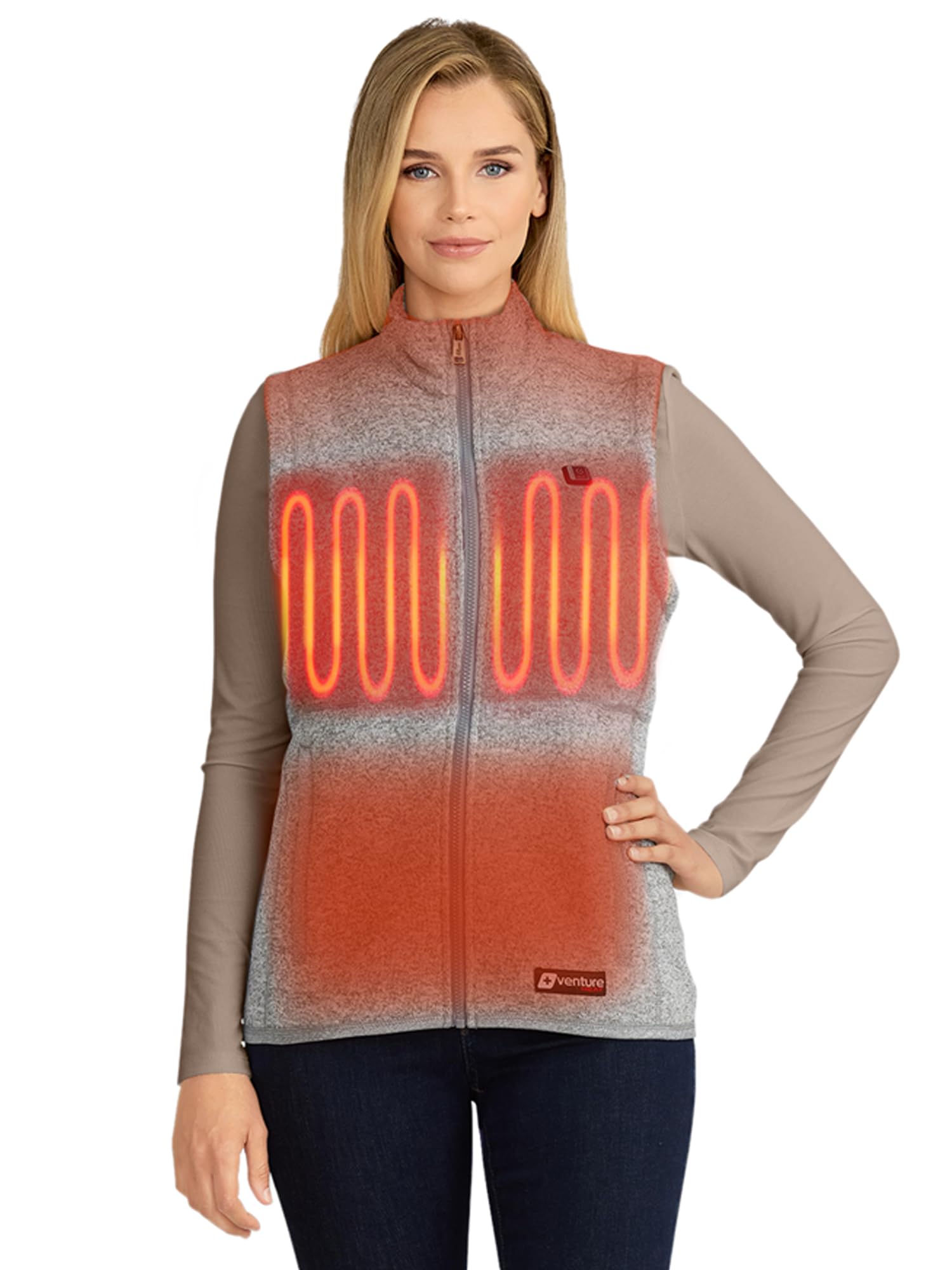 Venture HeatWomen's Heated Jacket Vest with Battery Pack - 11 Watt High Power Electric Sweater Fleece (Vest or Jacket)