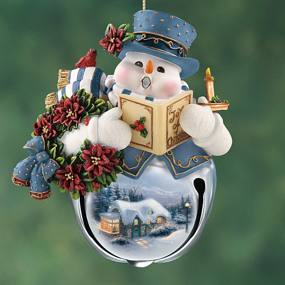 The Bradford Exchange Thomas Kinkade Snow-Bell Holidays Snowman Ornaments: Set of Three
