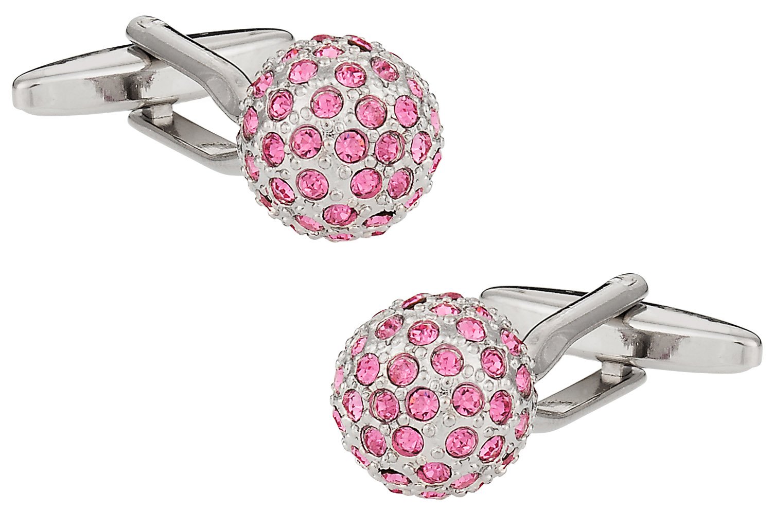Diamond Cufflinks For Men Pink Crystal Cufflinks With Gift Box - Men's Formal Accessory Men's Cufflinks