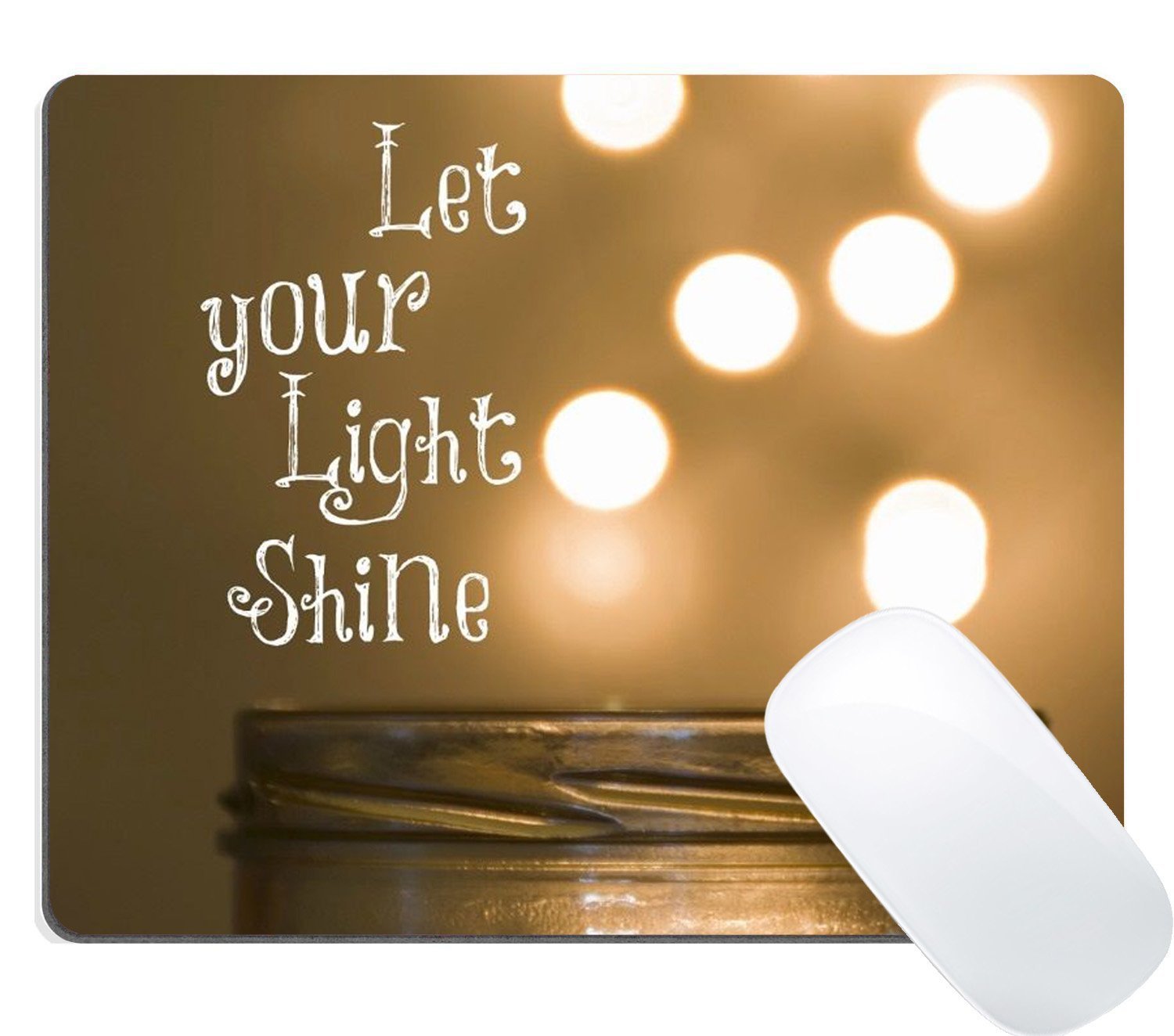 Wknoon Gaming Mouse Pad Custom Design Mat, Bible Verse Inspirational Quote Let Your Light Shine Mouse Pads
