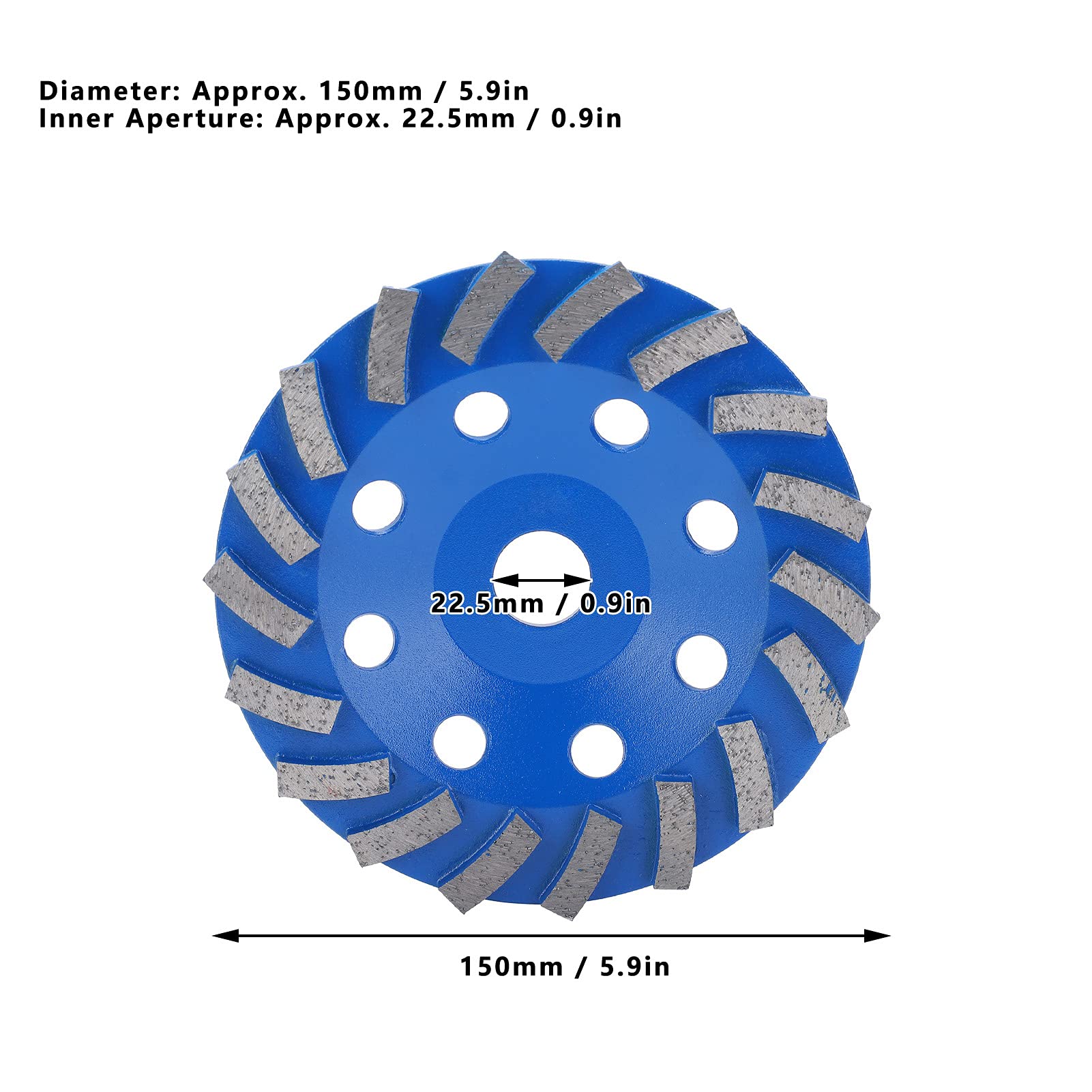 Blu 18 denti mola diamantata tazza 150 mm levigatura smerigliatrici angolari per cemento, pietra e cemento