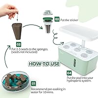 Vista 3 de LETPOT Kit de cápsulas de semillas de 77 piezas, kit cuadrado para cultivo hidropónico, con 2 alimentos vegetales de nutrientes A & B y 30 esponjas