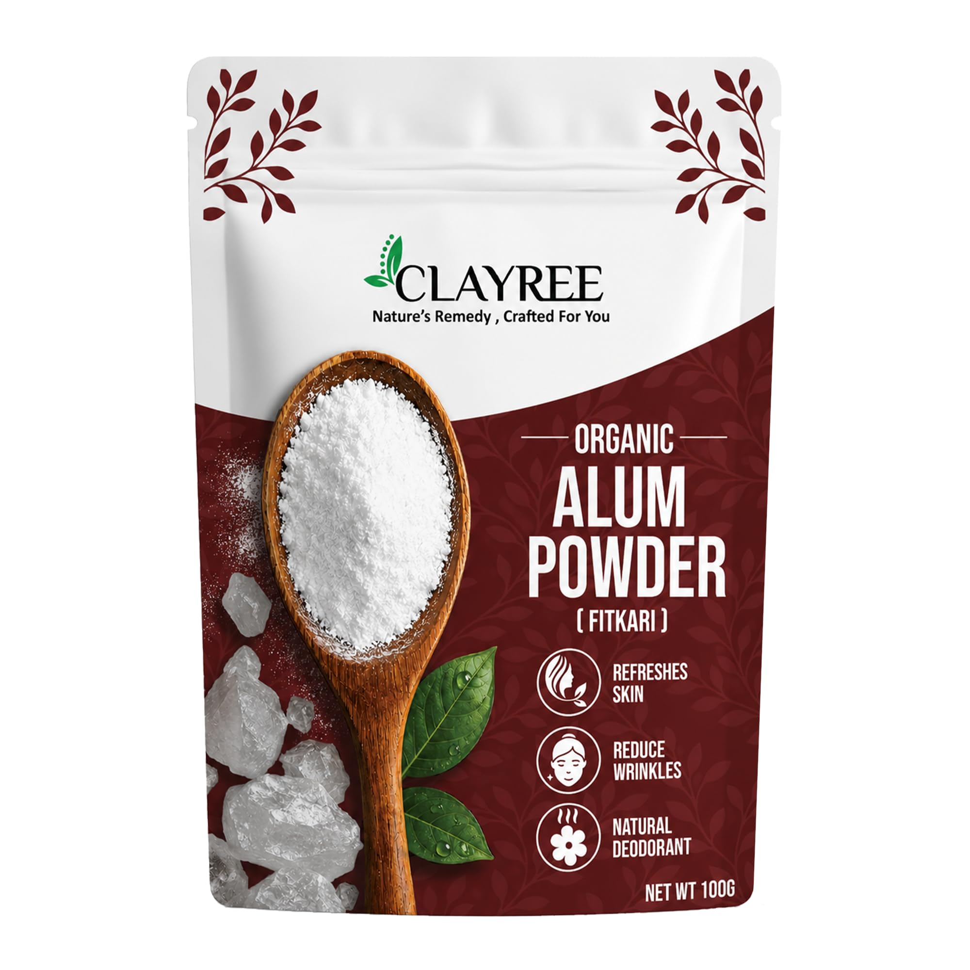 Pure Alum Powder For Face & Skin Tightening 100g | Organic Alum Stone Phitkari Powder For Natural Glow | Fitkari For Face Acne Care | Fitkari Stone For Skin & Pore Cleansing-image-41