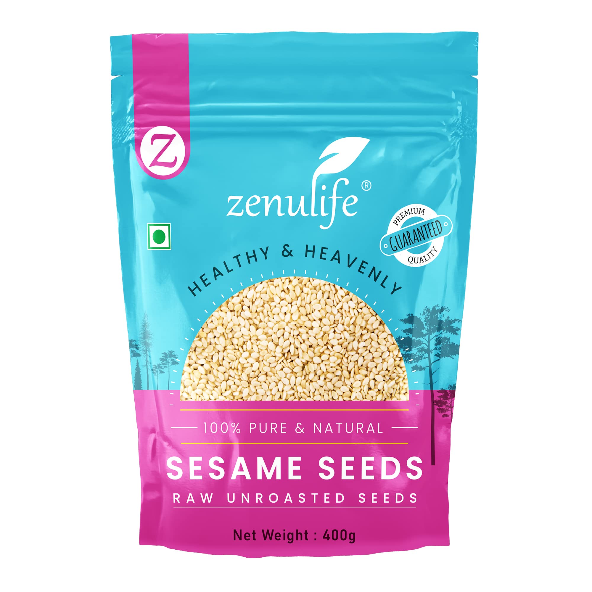 Zenulife atural White Sesame Seeds (Kora Til | Tal) (400g)