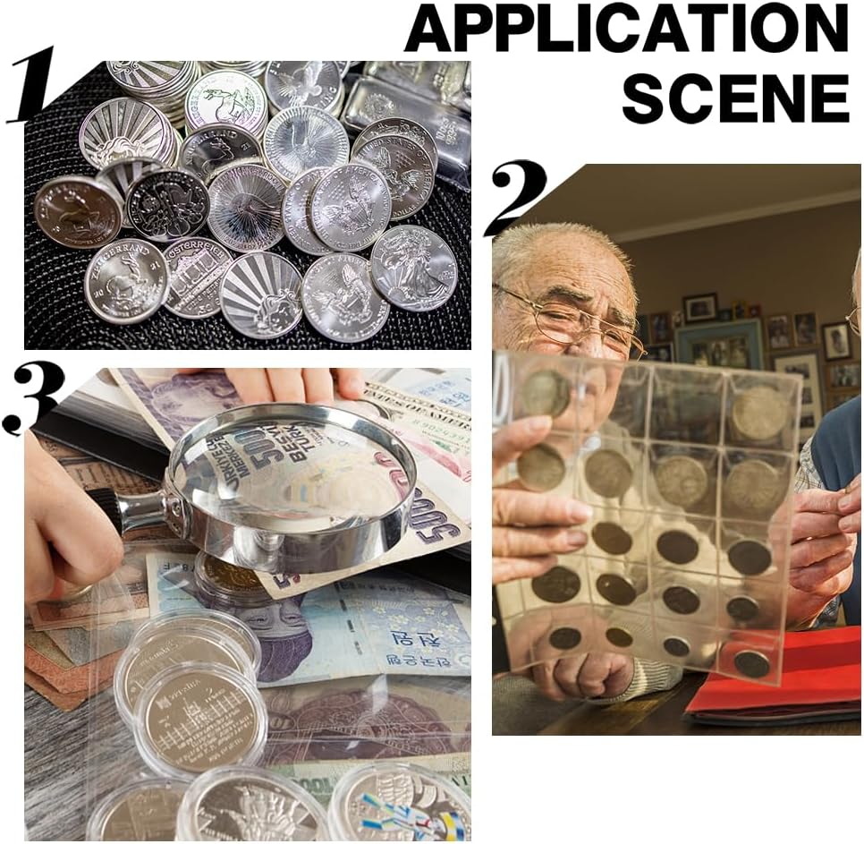 WEBEEDY 20pcs Blank Challenge Coin Metal Stamping Sublimation Blanks Bulk 40mm Engraving Round Tags Threaded Edged Coin with Acrylic Protection Box Gift for Valentine's Day Anniversary, Silver