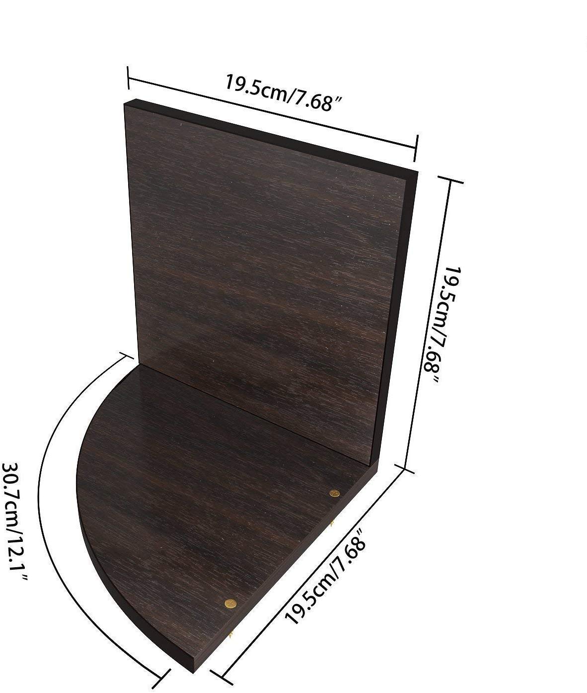 GRAZIA Zigzag Corner Wall Mount Shelf Unit (Walnut Finish, Brown) 1