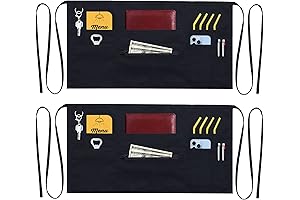 2-Pack 7-Pocket Server Apron with Zipper Pocket - Perfect for Waiters and Waitresses