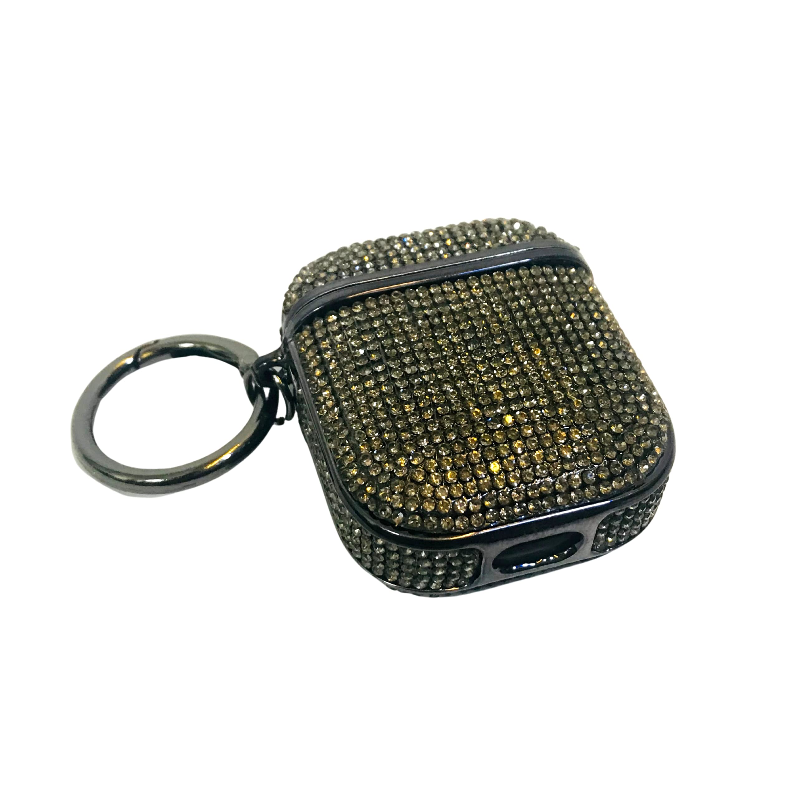 Fashion Diamond Shiny Bling Hard Case Fit designed for Apple Airpods case cover for Apple Airpods 2 & 1 (Gold)