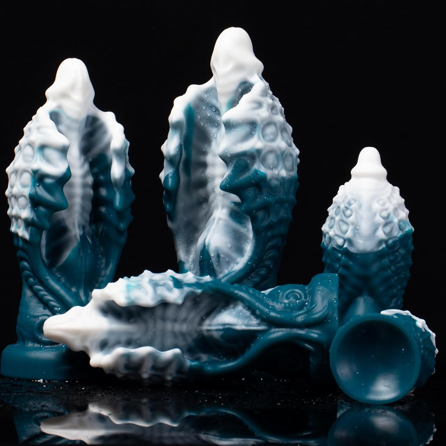 Consolador de fantasía de silicona con copa de succión - Masajeador de próstata Estimulador de punto G consolador de dragón para hombres y mujeres - Hombre Anal para juguetes sexuales (D218-M)