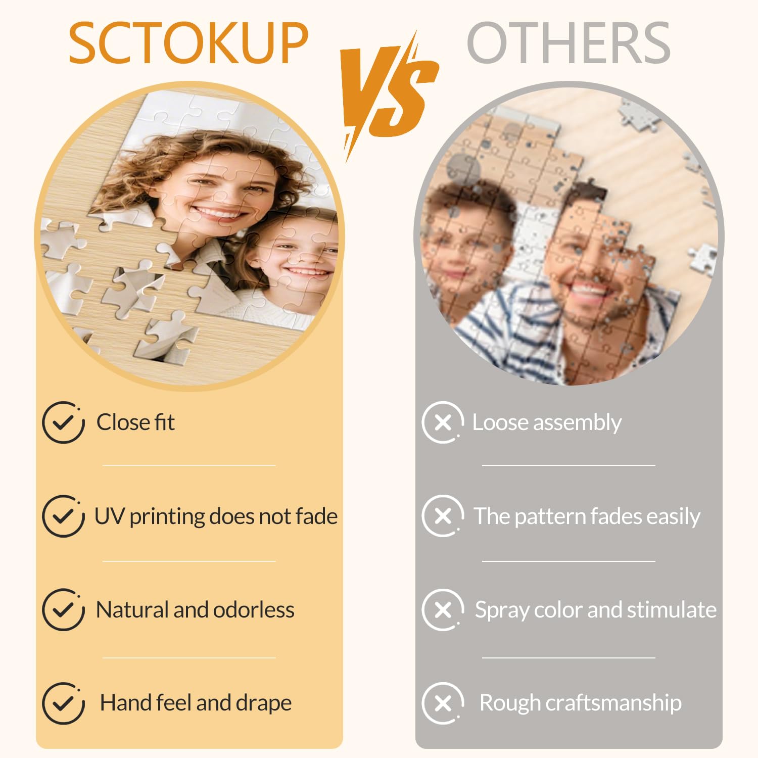 Custom Puzzle, Customize Puzzles from Photos with 120/200/300/500/1000/1500 Pieces, Personalized Wooden Jigsaw Puzzle Gifts for Family, Adults, Halloween, Christmas