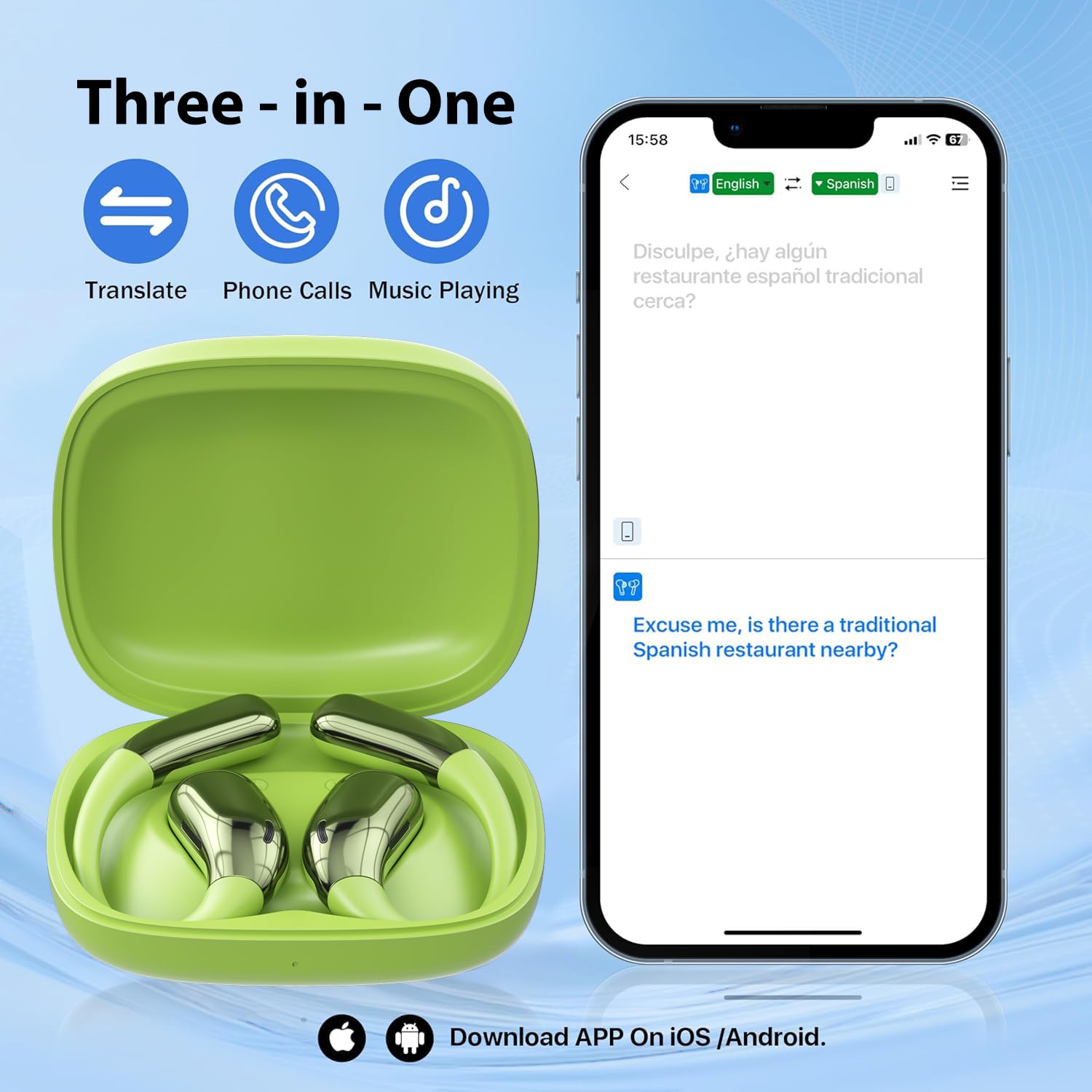 Translator Earbuds 翻訳イヤホン Amazon.com: AI Language Translator Earbuds, Translation Earbuds
