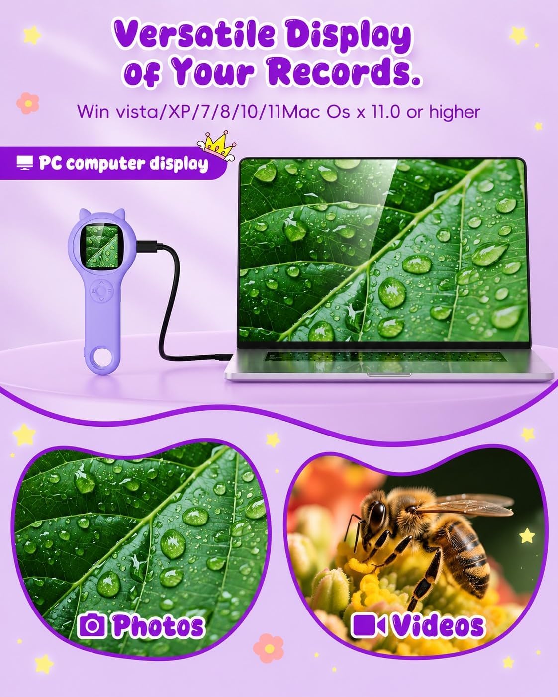 Ashfly Kids Microscope 500x Digital Magnifying