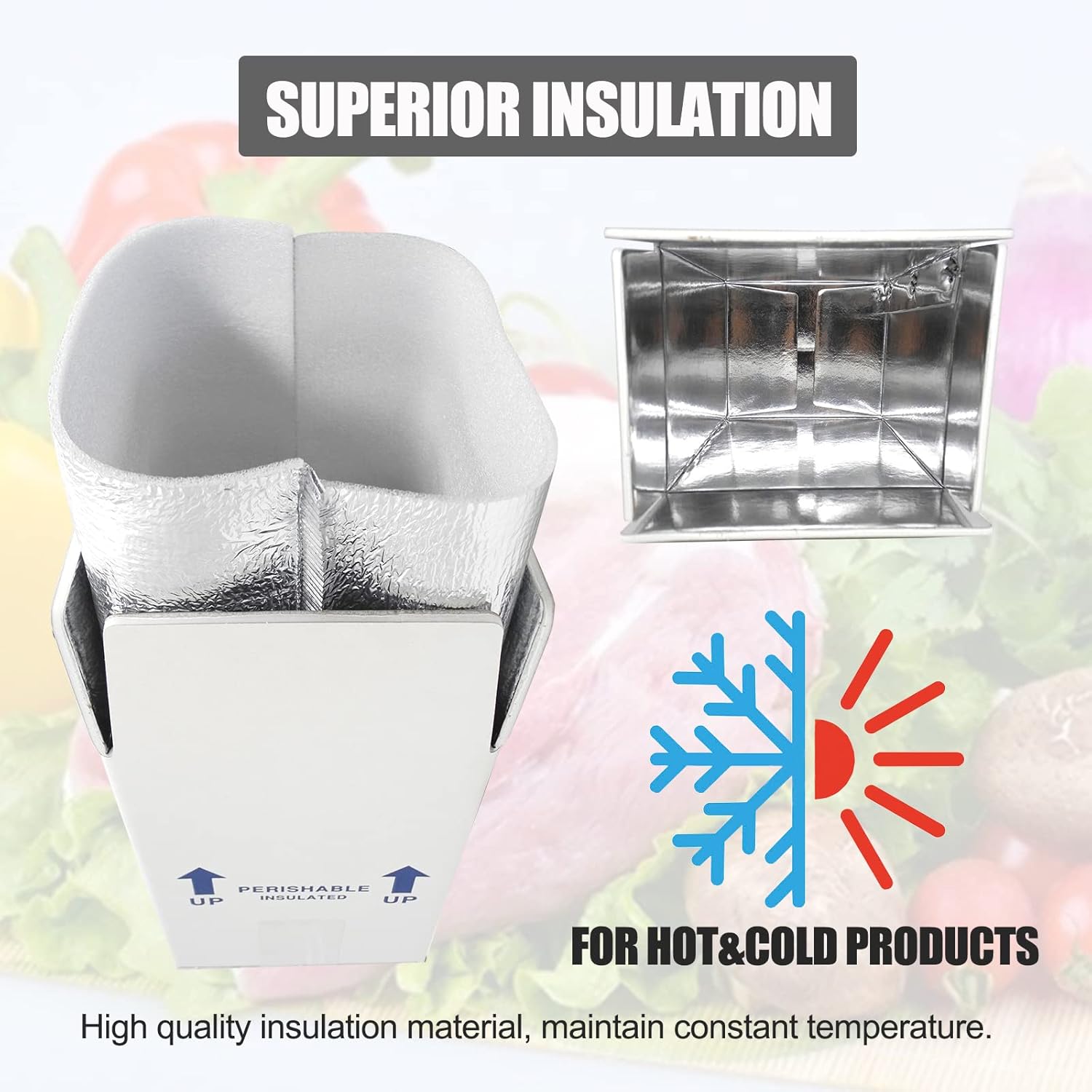 15x10x11 Insulated Shipping Boxes for Frozen Food, 4 Pack Double Insulated Carton with Aluminum Foil Insulated Bag Liner, Reusable Perishable Shipper Cooler Box for Mailing