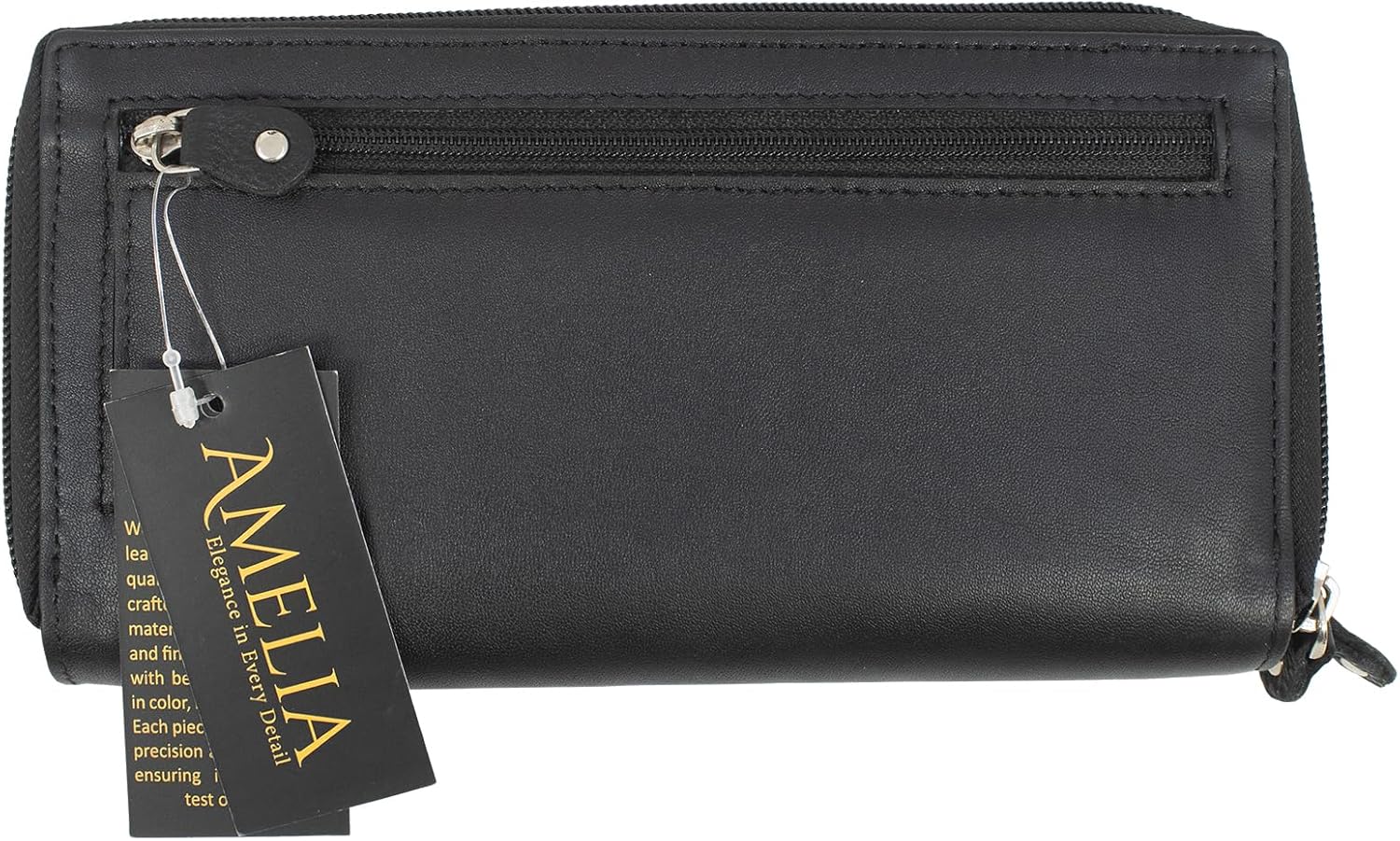 Paul Walter Premium Leather Women's Checkbook Cover with RFID Blocking, Black - Image 8