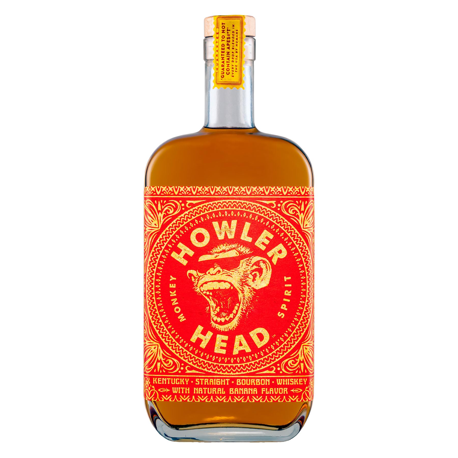 Howler Head Banana Bourbon – 2 Jahre Gereift in amerikanischer Weißeiche – Edler Whiskeylikör mit einzigartigem Bananenaroma – 40% - 1x 0,7L