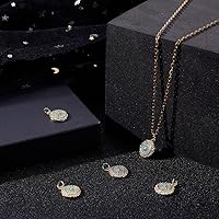 Vista 11 de Beebeecraft 5Pcs/Box Evil Eye Charms 18K Gold Plated Brass Flat Round with Blue Cubic Zirconia Turkish Evil Eye Pendants Jewelry Making Findings for