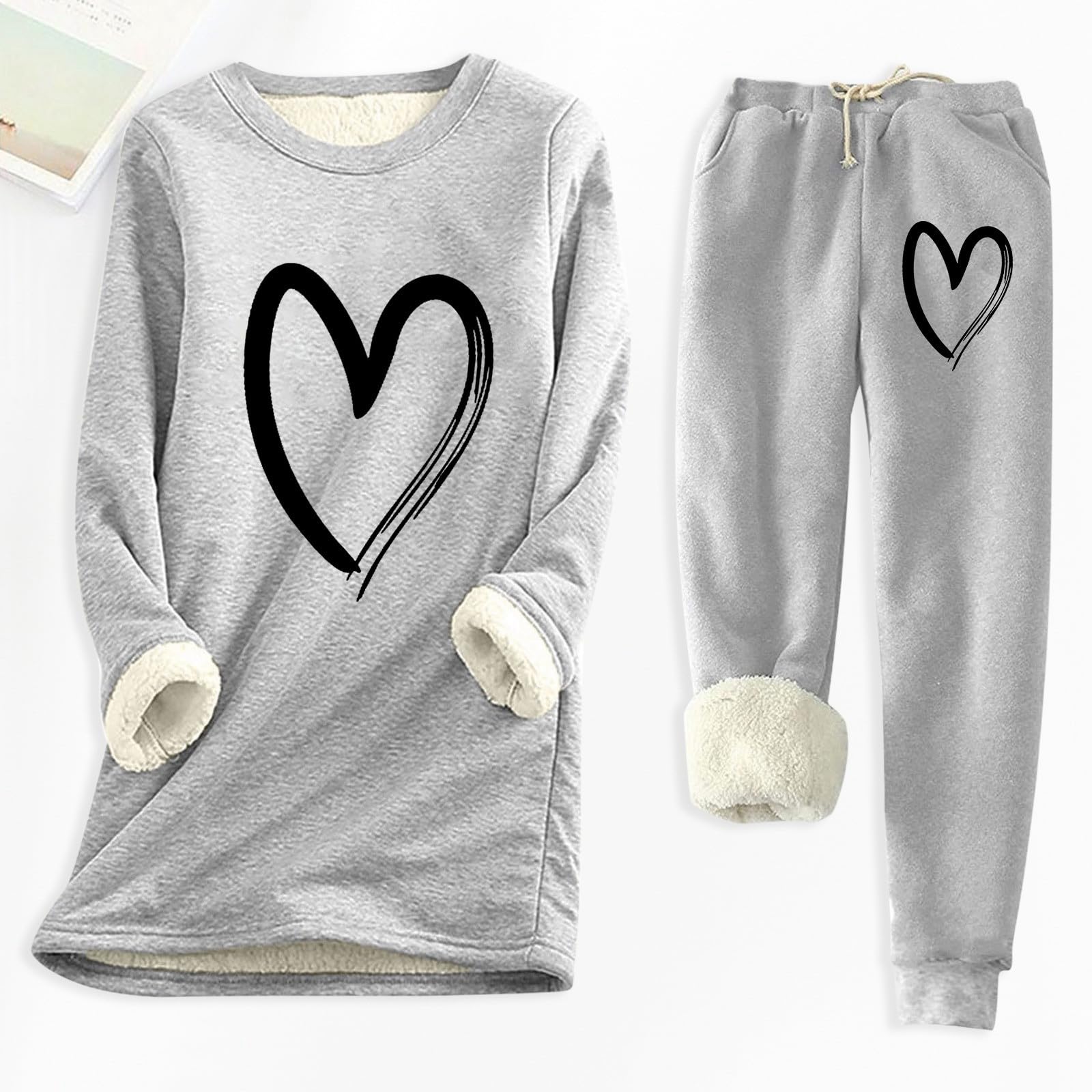 Tuta Sportiva Donna - Tuta Pantalone Donna Elegante con Stampa Morbida e Calda per Stagioni Autunnali e Invernali