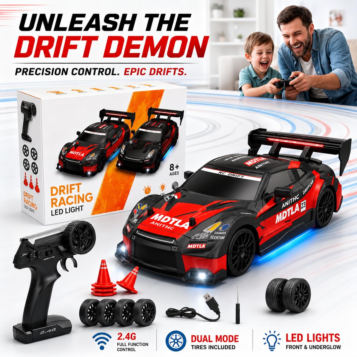 FLYTEK 4x4 RC Drift Car - Remote Control Racing -9