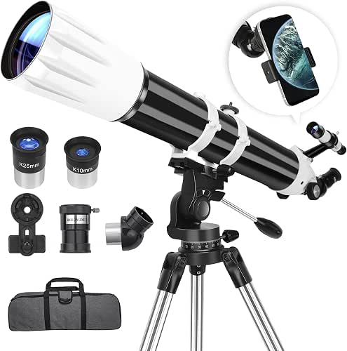 Hawkko Telescope, 90mm Aperture 900mm Astronomical Refractor Telescope for Adults