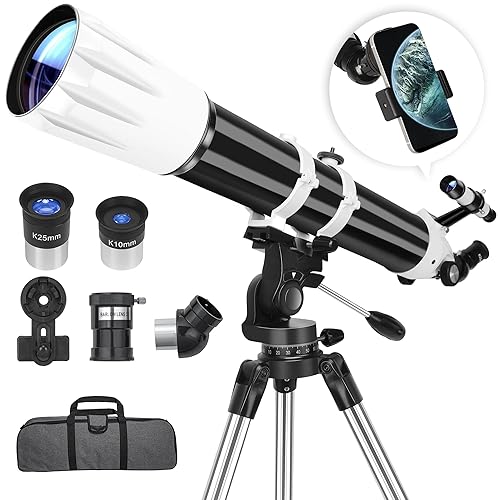 Hawkko Telescope, 90mm Aperture 900mm Astronomical Refractor Telescope for Adults