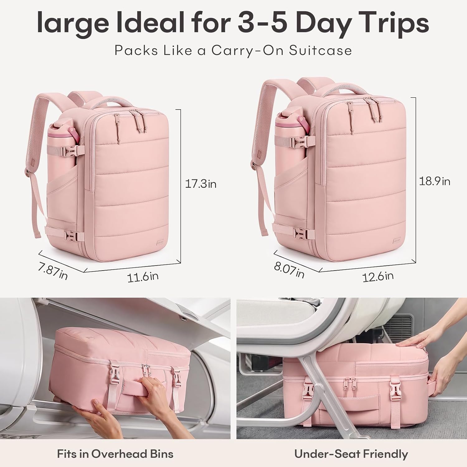 MIBASIES 35L Carry-On Travel Backpack for Women, Fits 15.6" Laptop image 2