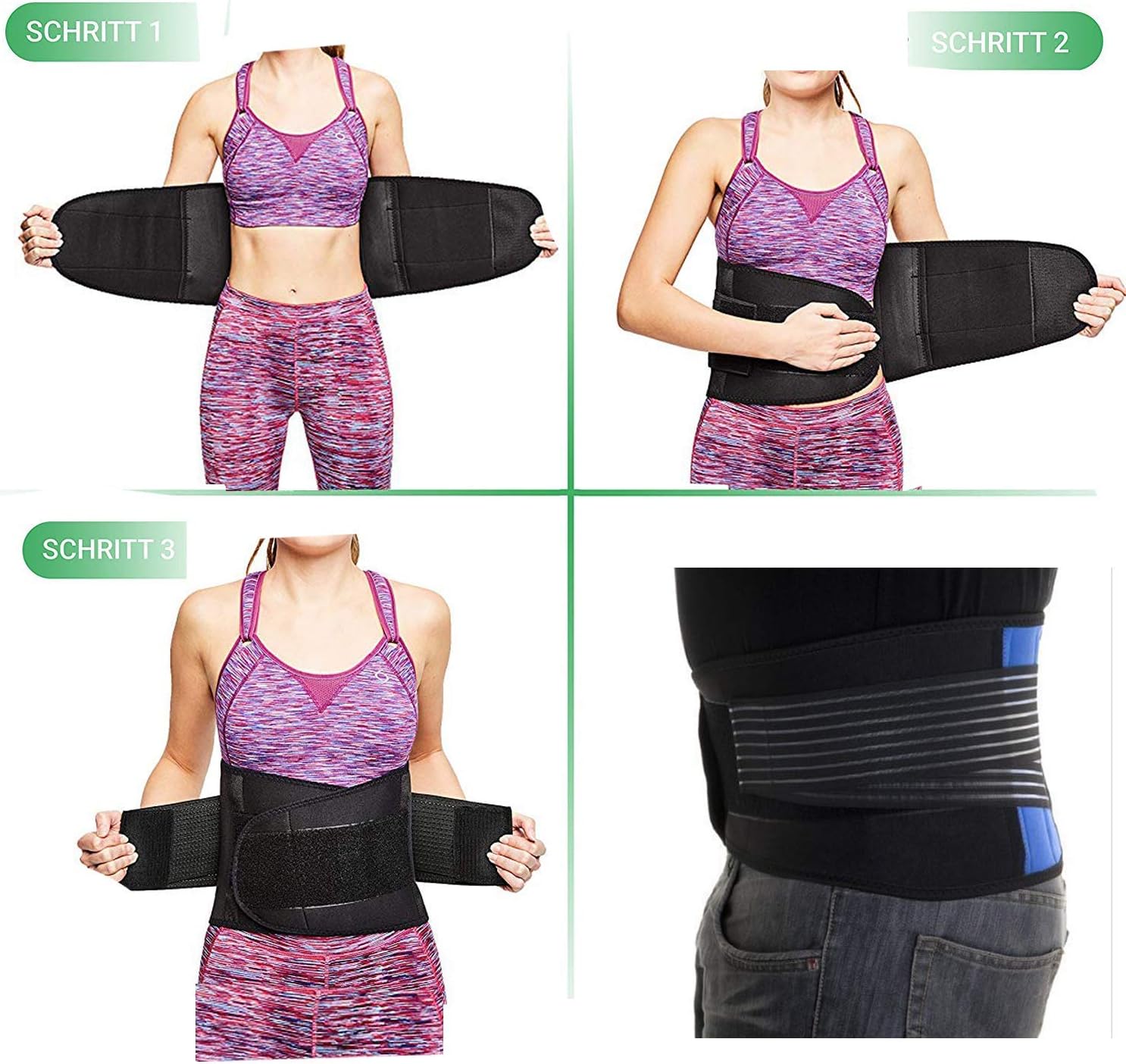 WONFAST Deluxe Neoprene Double Pull Lumbar Lower Back Support Brace Exercise Belt Waist Trainer Trimmer Belt with Dual Adjustable Straps Abdominal Binder Belly (XX-Large/40-44") : Health & Household