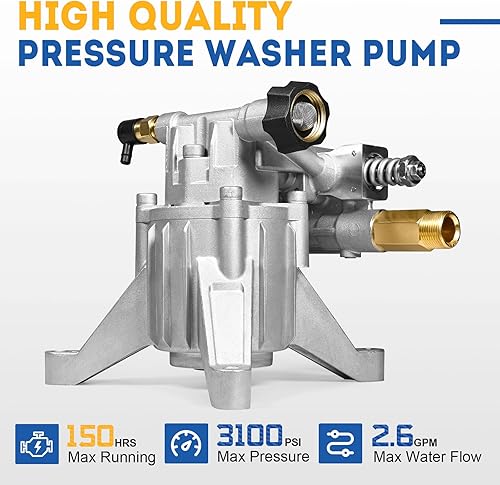 Miniatura 5 de TOOLCY Bomba de lavado a presión vertical de eje de 78 pulgadas - Entradasalida trasera Max 3100 PSI  2.5 GPM OEM y bomba de lavadora eléctrica para