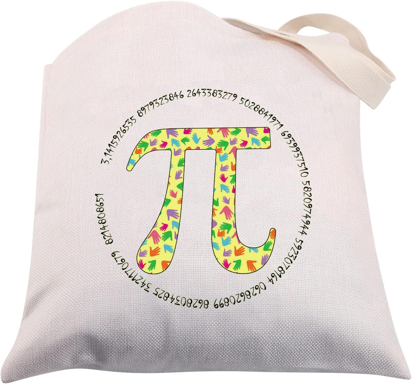 BNQL Math Canvas Tote bag Math Teacher Gifts Math Gifts for Math Nerds Lovers Pi Tote Bag Math Student Gifts for Mathematicians