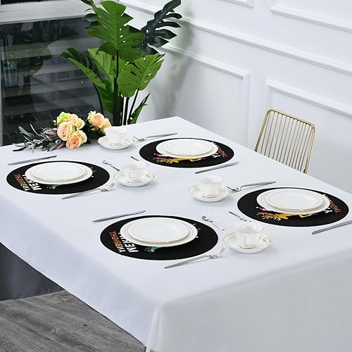 Miniatura 6 de Drip Deer Christmas Santa Round Farmhouse placemats Dinner Reversible placemats individuales para mesa de comedor 15.4x15.4in Set of 6