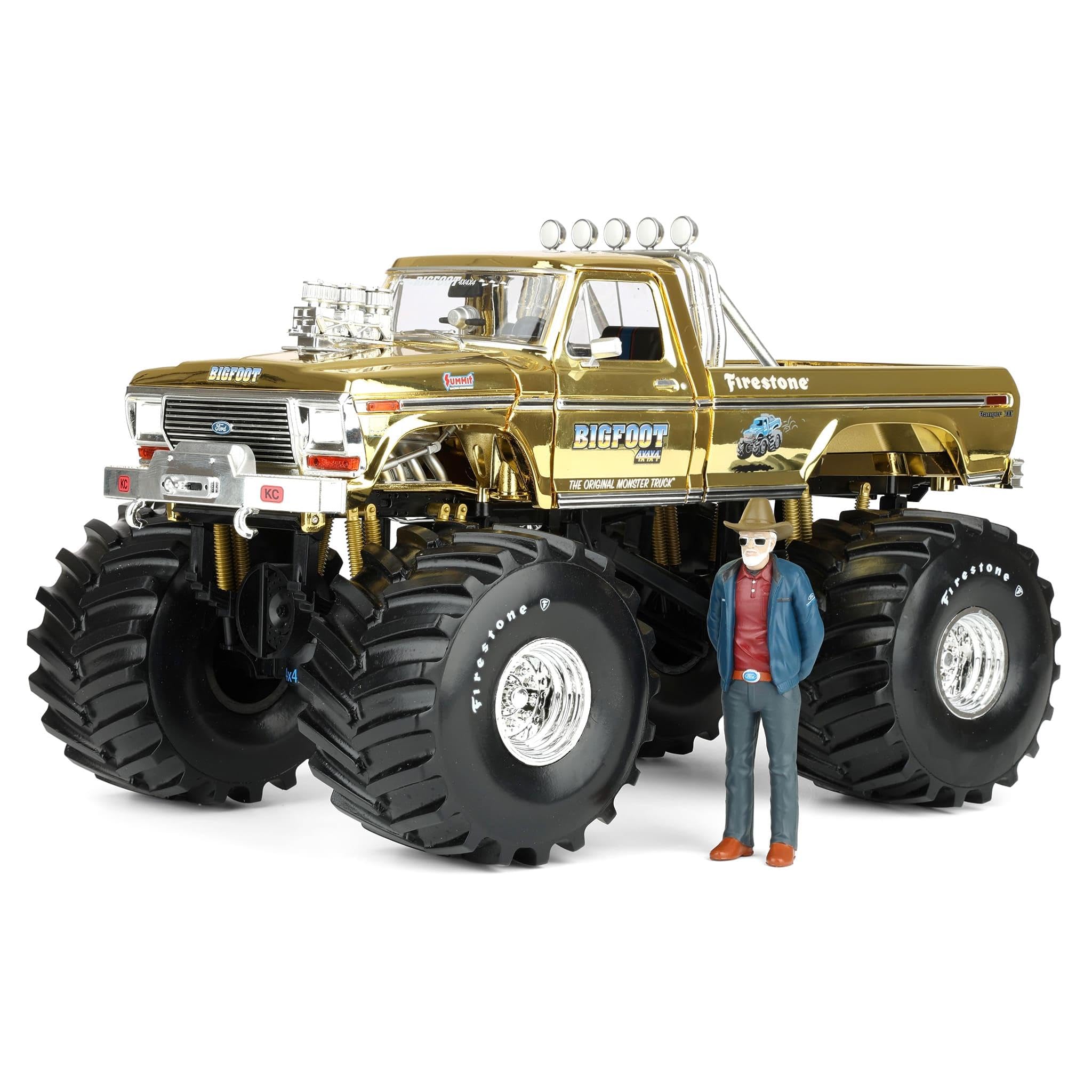 Amazon.com: Greenlight 1/18 Gold Chrome Bigfoot #1 50th